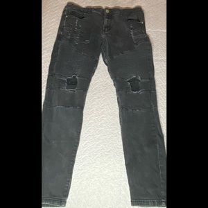 Black distressed jeans